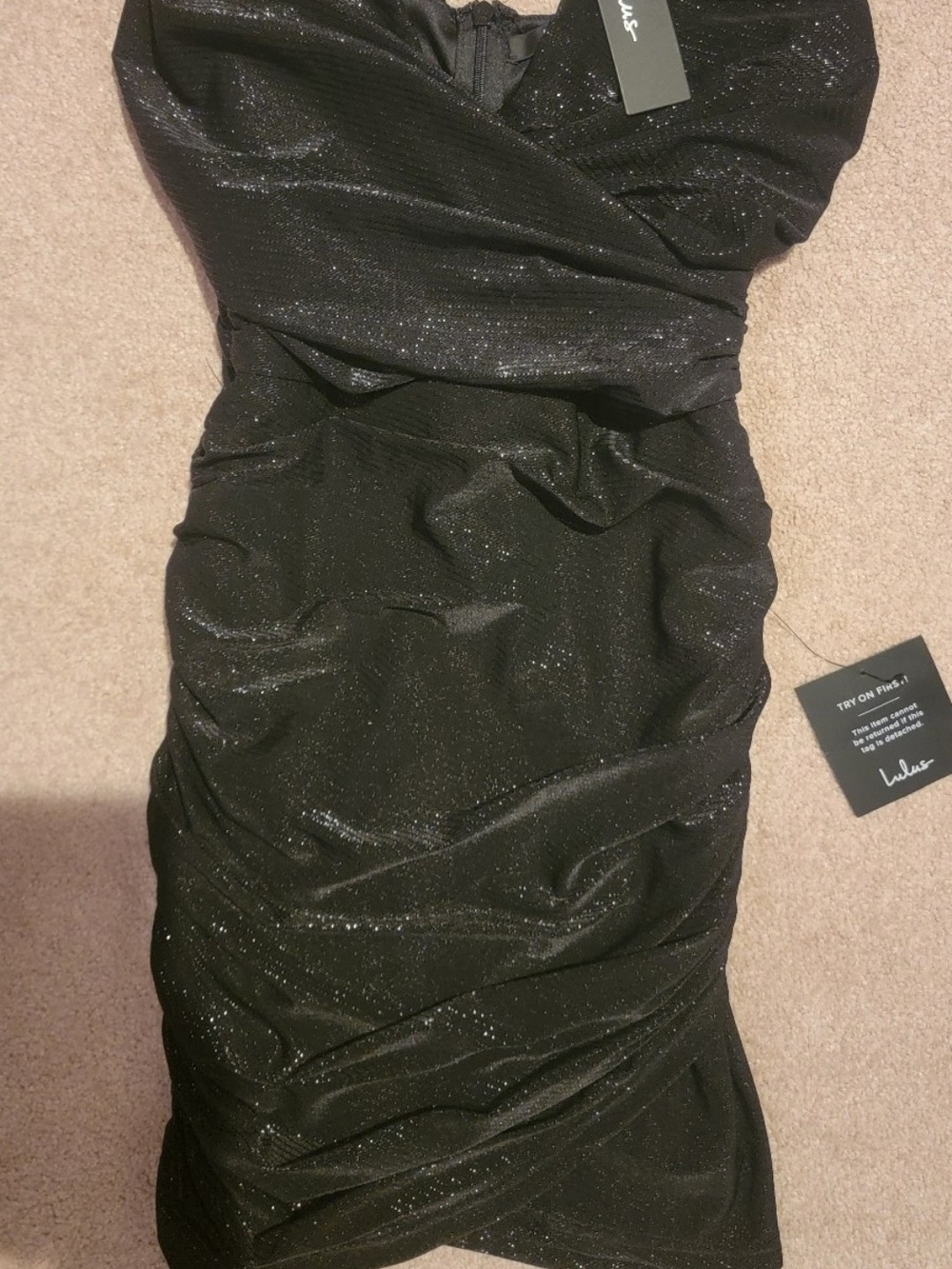 Lulus black glitter mini dress